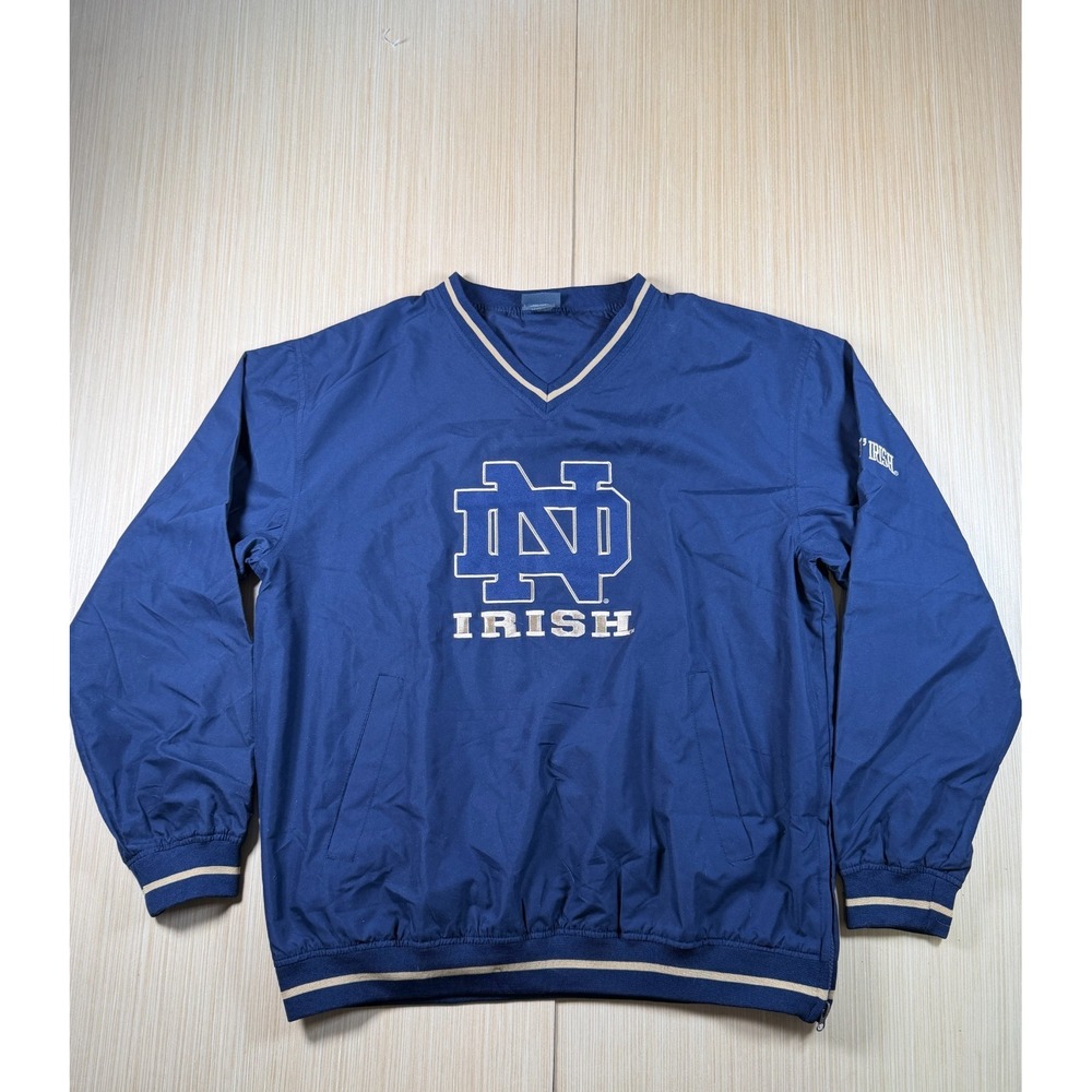 Notre Dame Fighting Irish‎ Windbreaker Jacket Mens Medium Blue Pro Edge Football